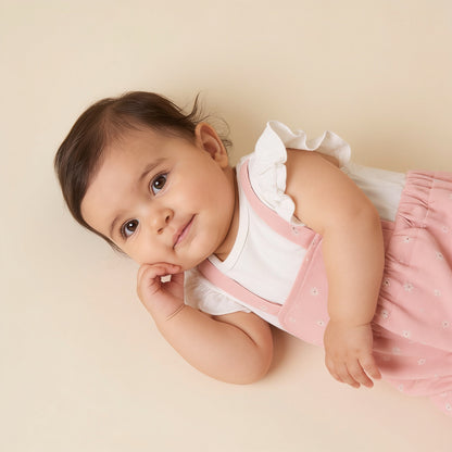 Sweet Blossom Overalls Set