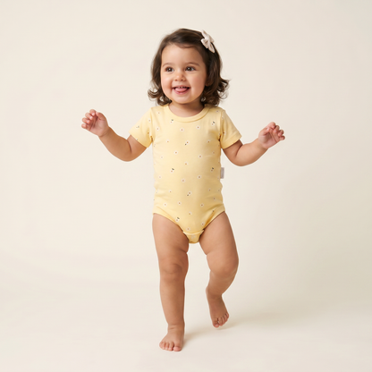 Sunny Daisy Field  Soft Cotton Bodysuit