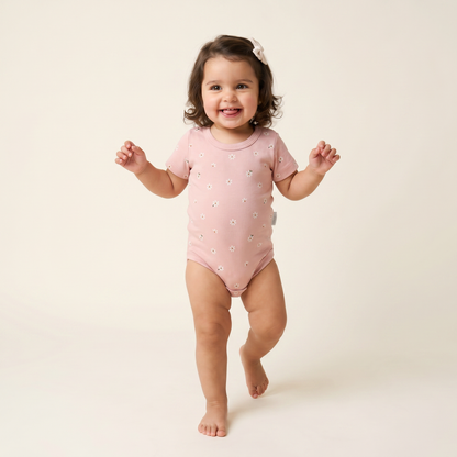 Blush Daisy Field Soft Cotton Bodysuit