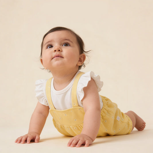 Sunshine Daisy Overalls Set