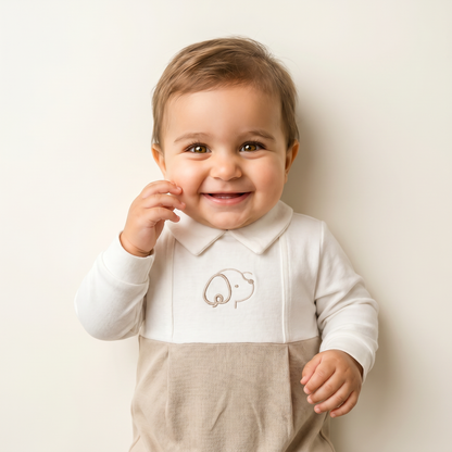 Warm Oatmeal Puppy Romper