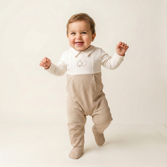 Warm Oatmeal Puppy Romper