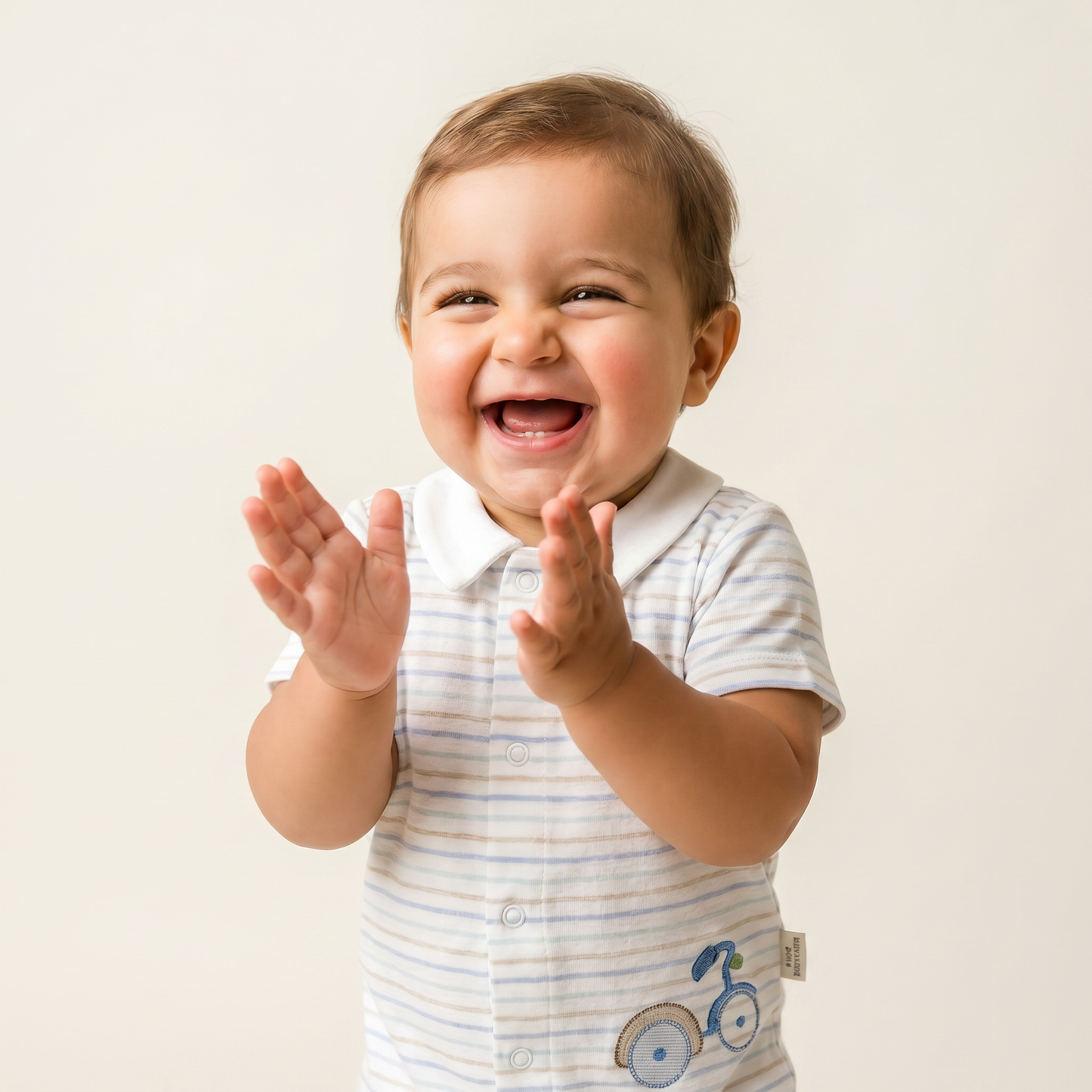 Little Rider Striped Polo Romper