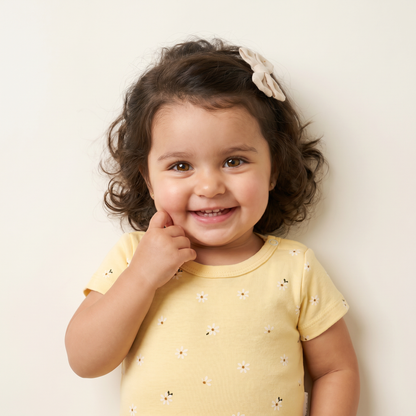 Sunny Daisy Field  Soft Cotton Bodysuit
