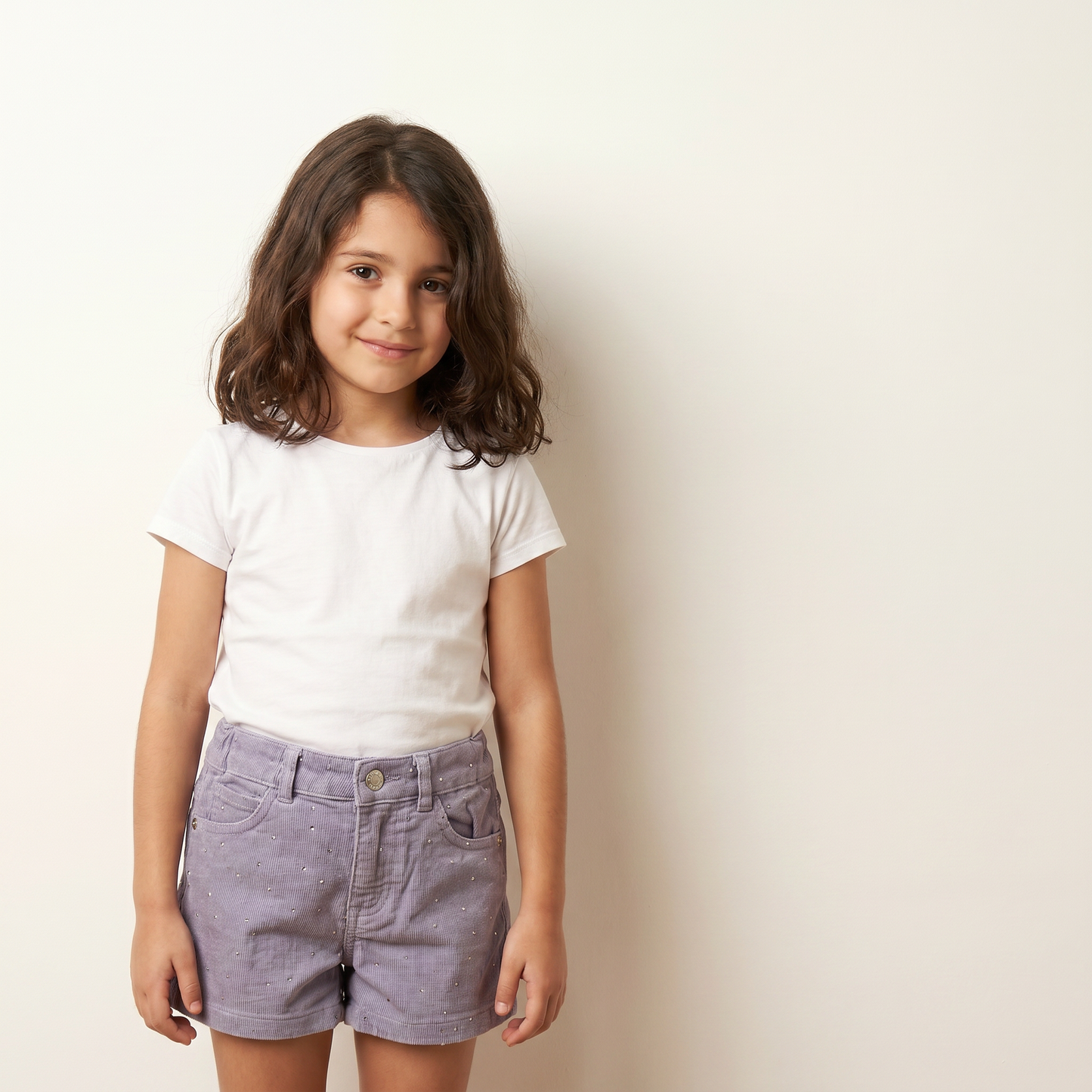 Shimmering Lavender Twill Shorts