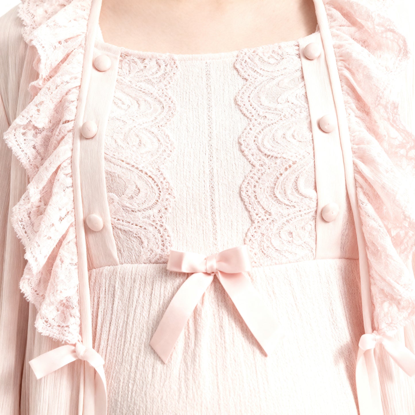 Pink Lace Maternity Robe and Gown Set