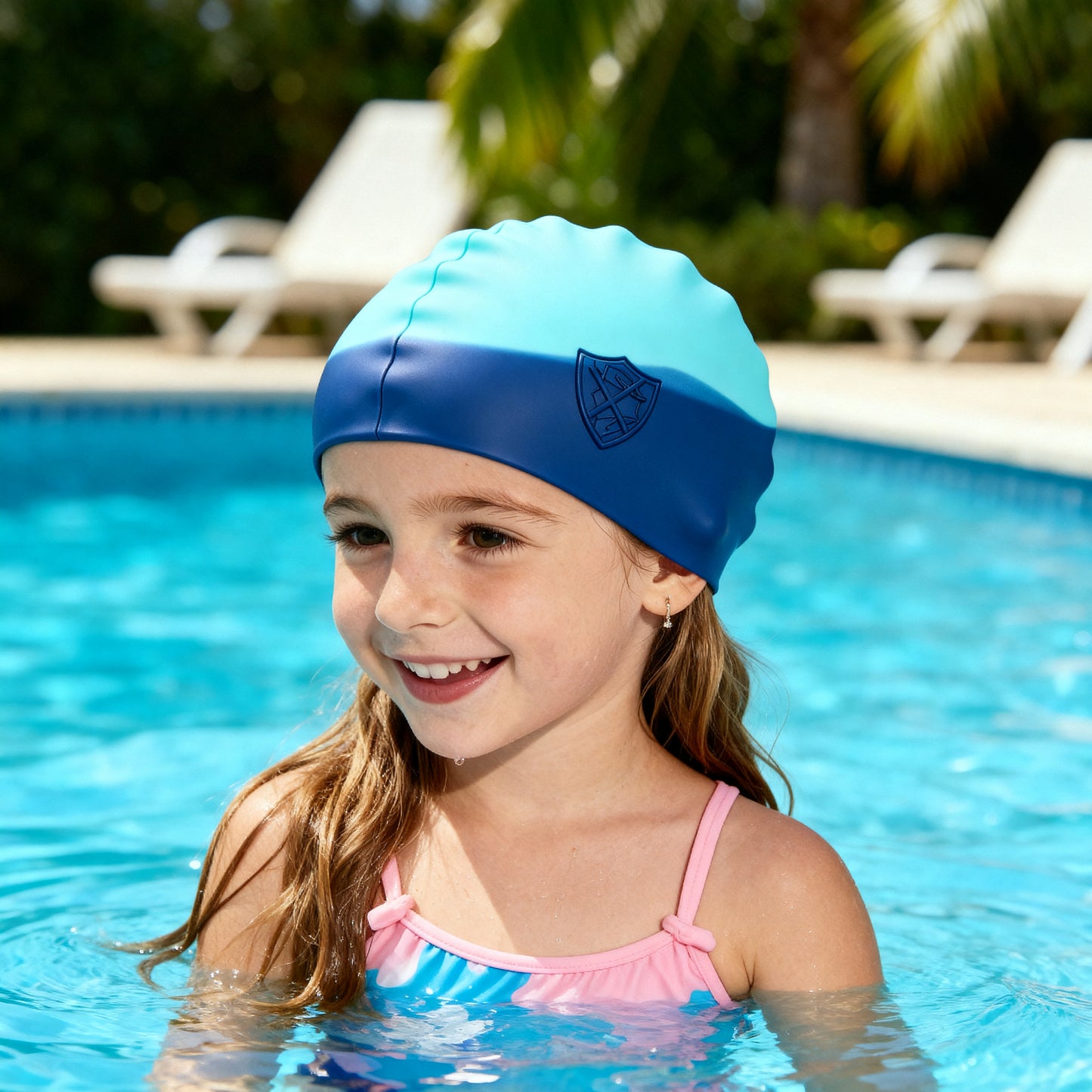 Conquest Azure Vortex Swim Cap