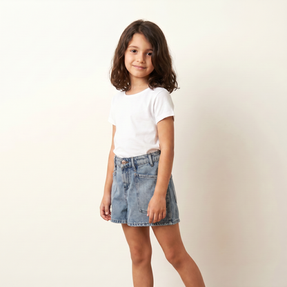 Vintage Utility Denim Shorts
