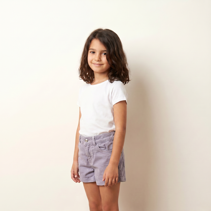 Shimmering Lavender Twill Shorts