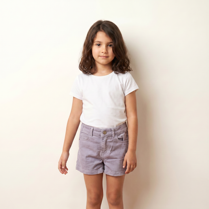 Shimmering Lavender Twill Shorts