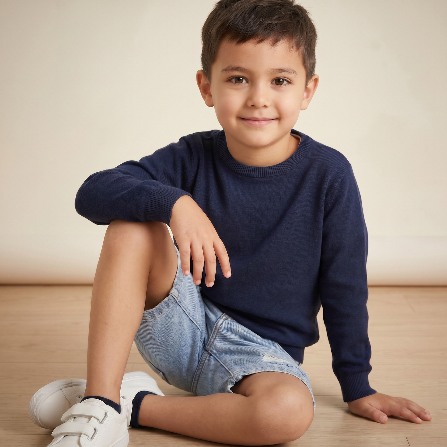 Kids Cutting Denim Shorts