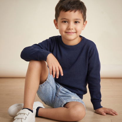 Kids Cutting Denim Shorts