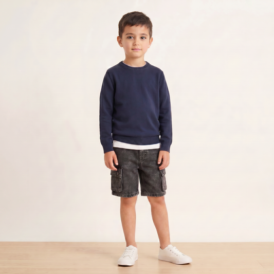 Midnight Charcoal Cargo Explorer Shorts