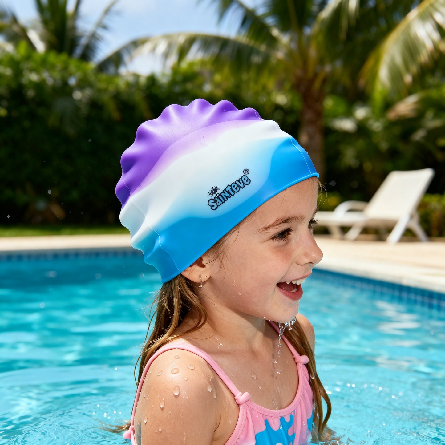 Conquest Azure Vortex Swim Cap