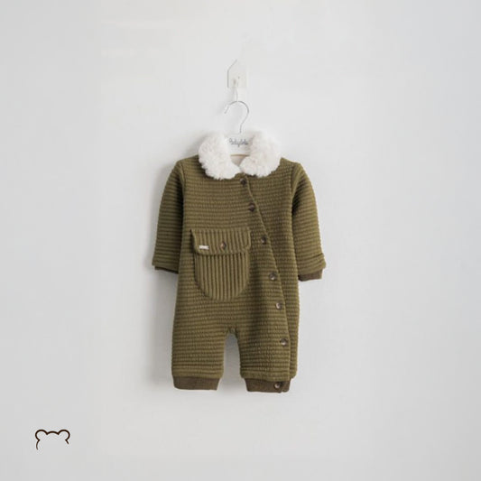 Baby Beautiful olive  Rubber And Pocket At Fleece Details That's Clear.