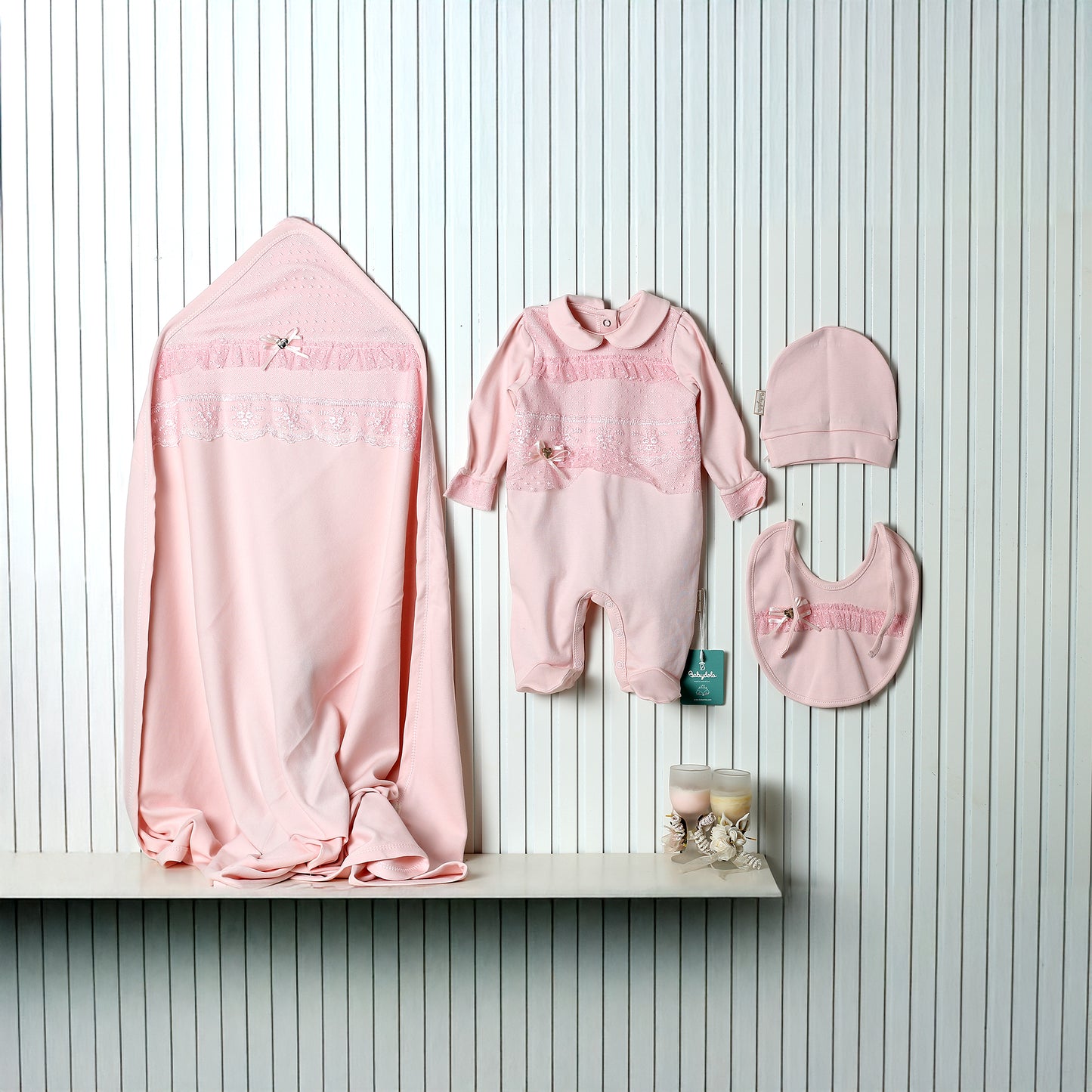 Teddy bear baby Girls 4 Piece Set - pink (newborn)