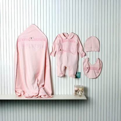 Teddy bear baby Girls 4 Piece Set - pink (newborn)