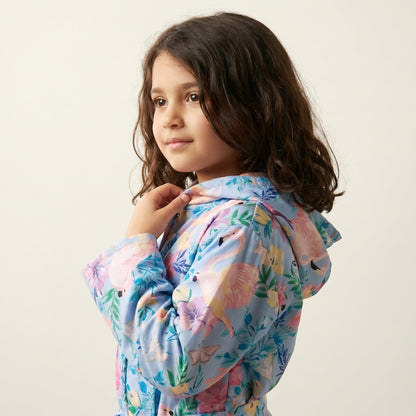 Flamingo Blossom Kids Beach Robe