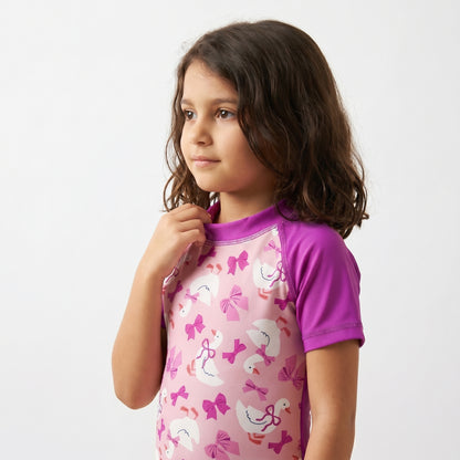 Purpel Swan Kids Swimsuit