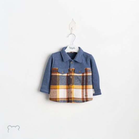 Elegance plaid shirt indigo blue