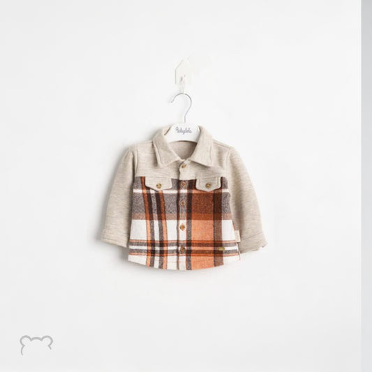 Elegance plaid shirt brick red