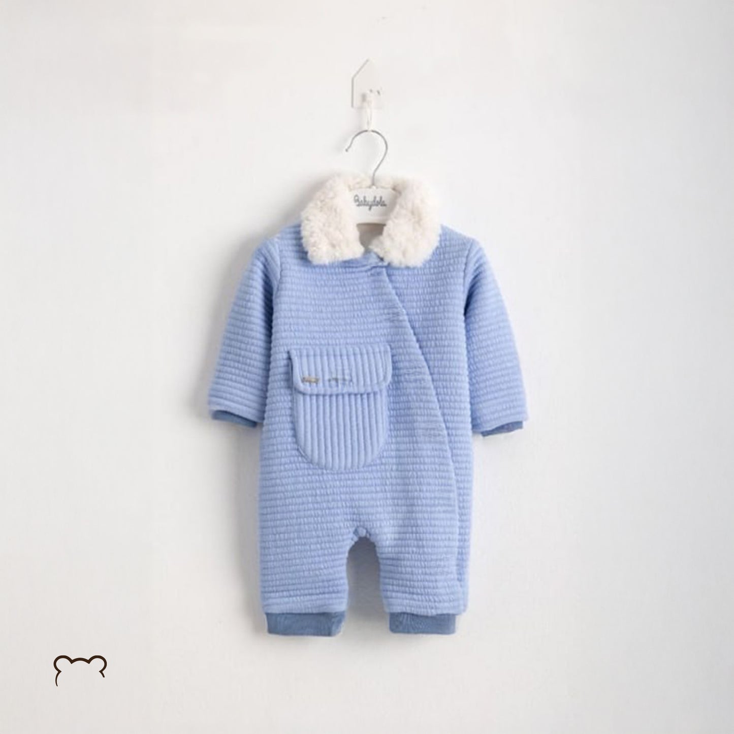 Baby Beautiful baby blue Rubber And Pocket At Fleece Details That's Clear.