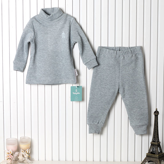 Teddy bear Baby Boy Under fox Romper grey