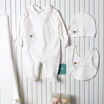 Teddy bear baby Girls 4 Piece Set - White (newborn)